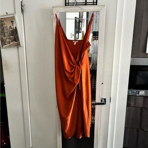 H&M Orange Draped Dress